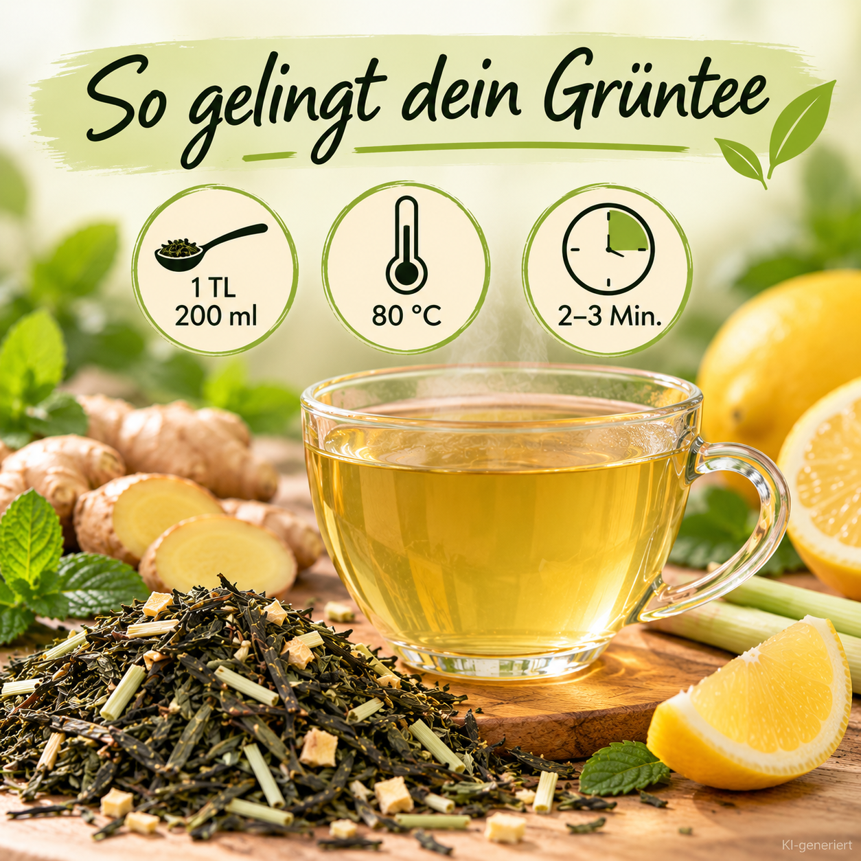 Bio Grüner Tee „Ingwer Limone“ – Biotee mit Limonen Geschmack