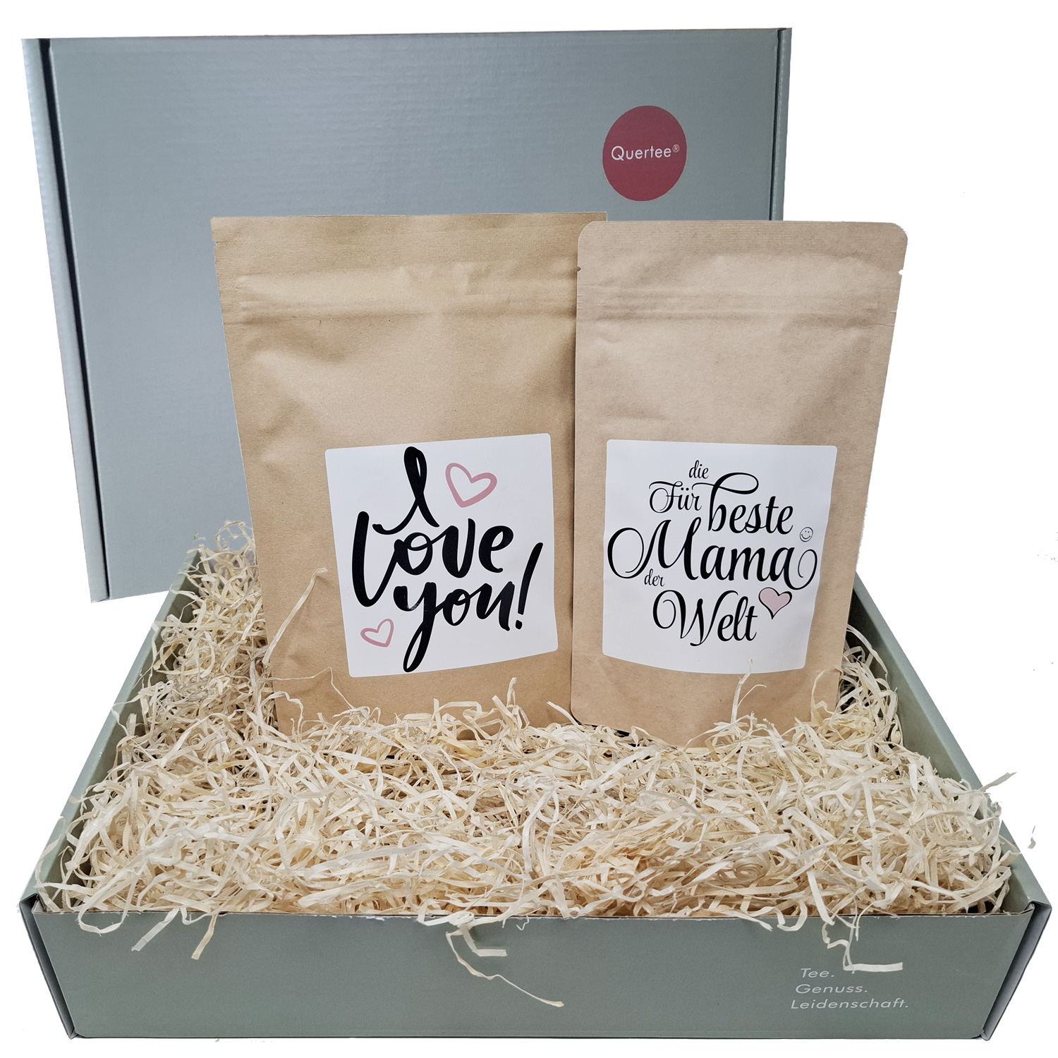 Muttertag Geschenkset Tee „Für die Beste Mama der Welt“ & „I Love You“ in der Geschenkbox