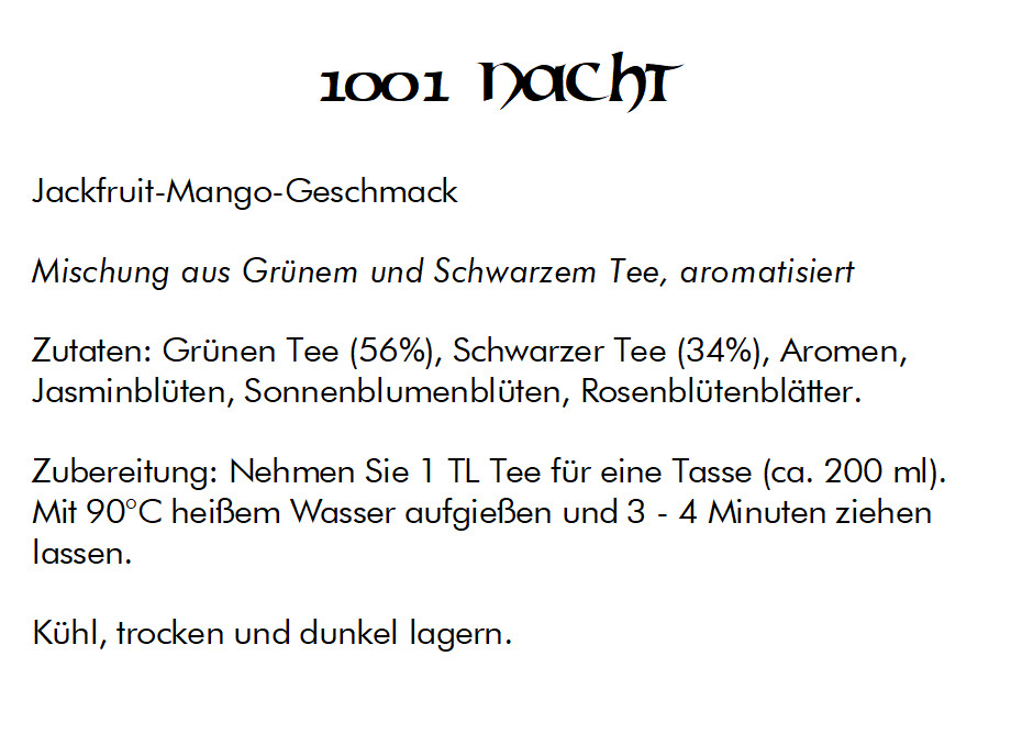 Grüntee & Schwarztee „1001 Nacht“ – Jackfruit-Mango-Geschmack