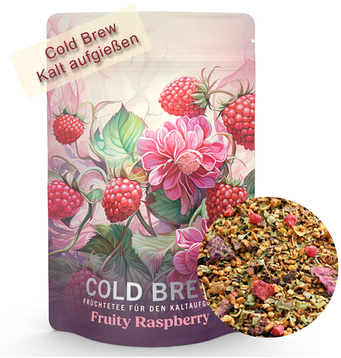 Cold Brew "Fruity Raspberry" Eistee mit Himbeer-Kaktusfeigen Geschmack - 100 g