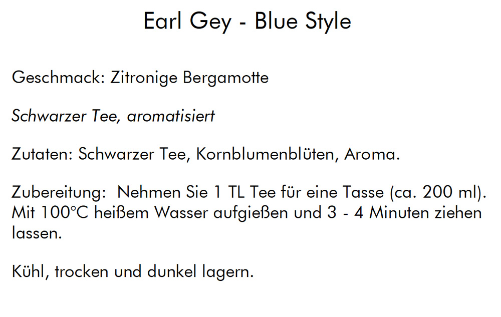 Earl Grey "Blue Style" - Zitronige Bergamotte