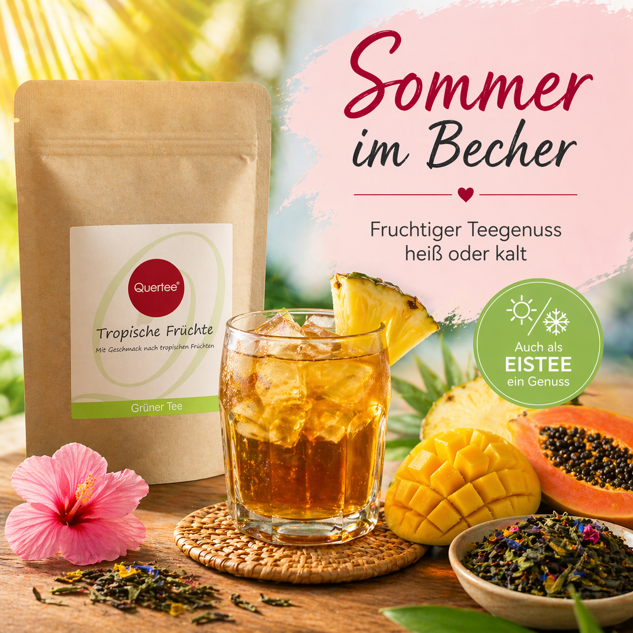 Grüner & Weißer Tee "Tropische Früchte" – Exotische Fruchtstücke für einen tropischen Tee Genuss