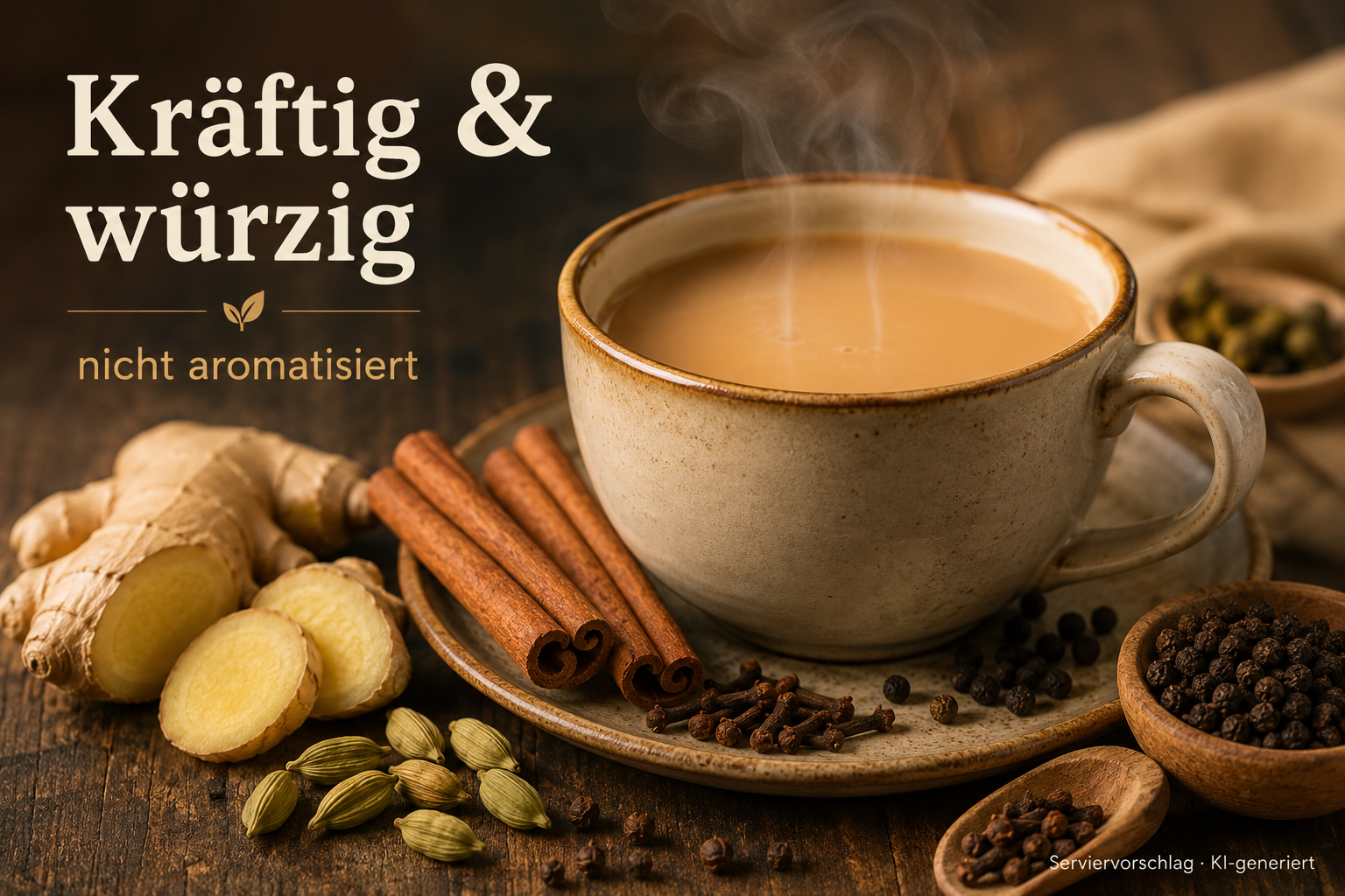 Bio Chai Tee – Schwarzer Tee mit Gewürzen – nicht aromatisiert