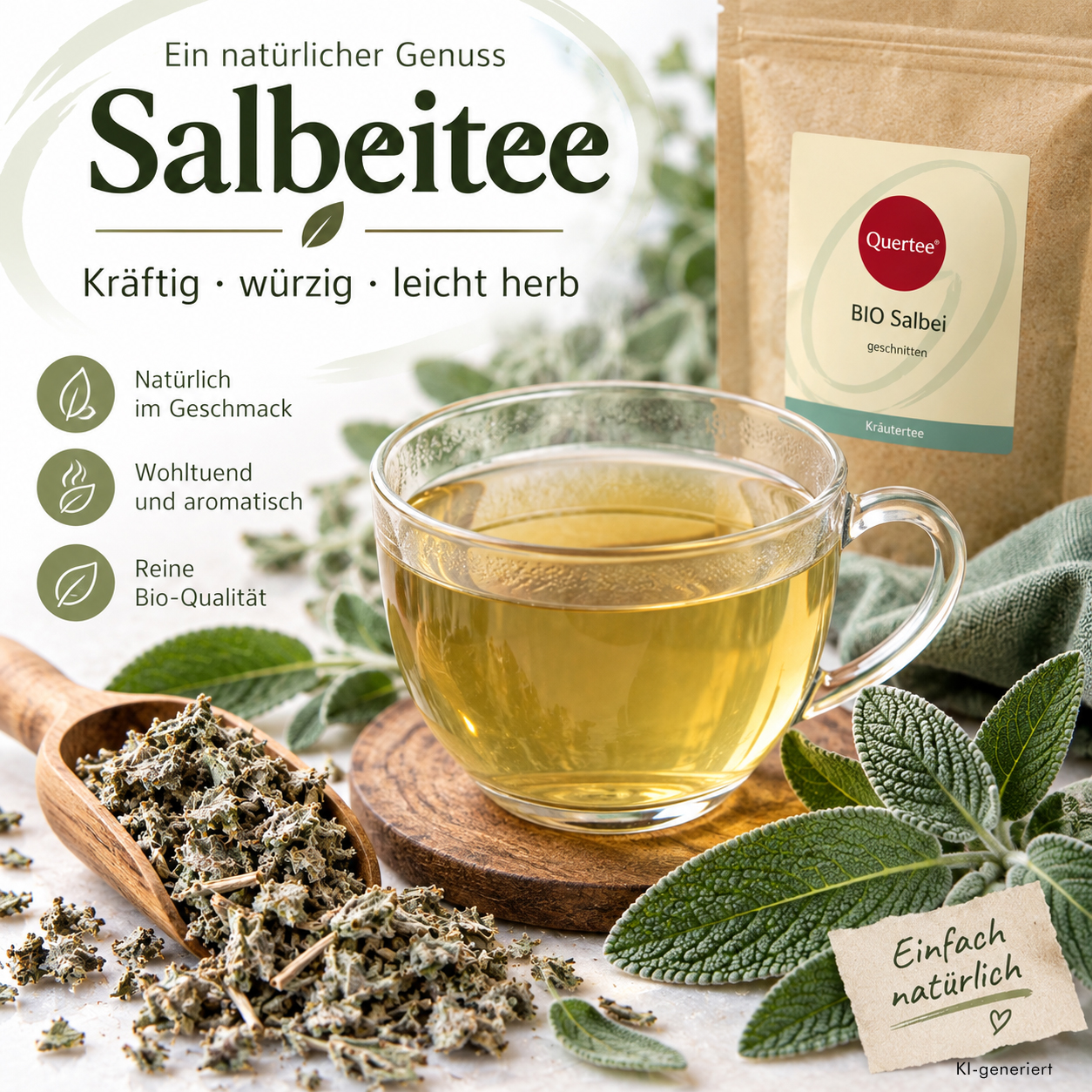 Bio Salbeitee – 100 % Bio Salbei – Salbeiblätter getrocknet & geschnitten