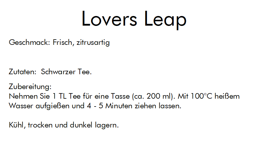 Ceylon OP „Lovers Leap“ – Schwarztee 1 kg Großpackung