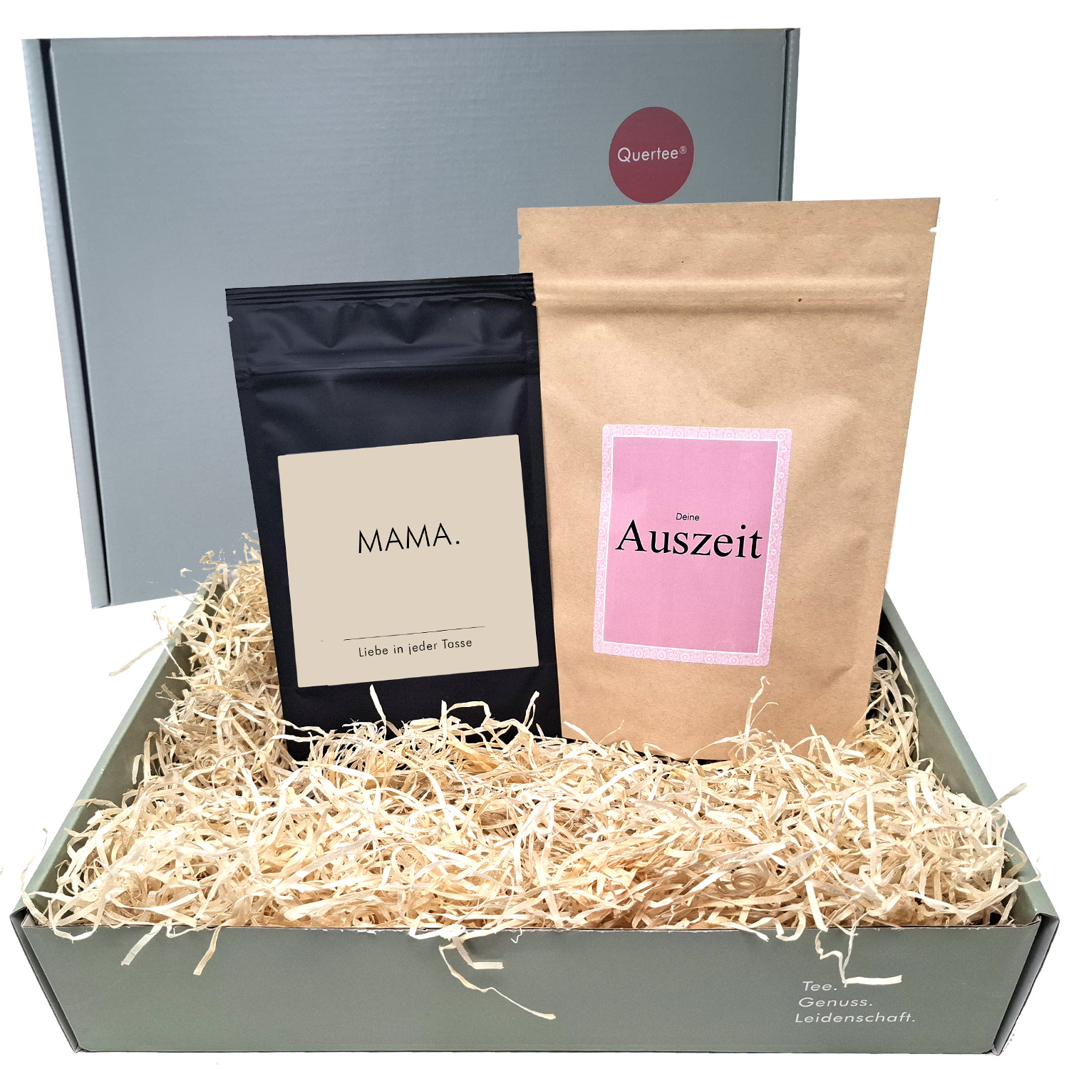 Muttertag Geschenkset für Mama – Kaffee „MAMA - Liebe in jeder Tasse“ & Tee „Deine Auszeit“ Geschenkbox