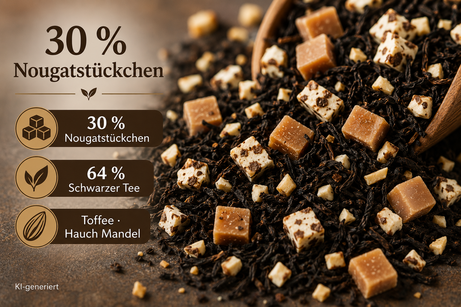 Schwarzer Tee „Himmlische Versuchung“ – Toffee & Nougat – 1 kg Großpackung