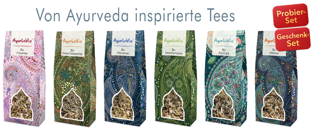 " 6 x Ayurveda-inspirierter Tee Bio Gewürztee zum Probieren - Alle Sorten - 480 g