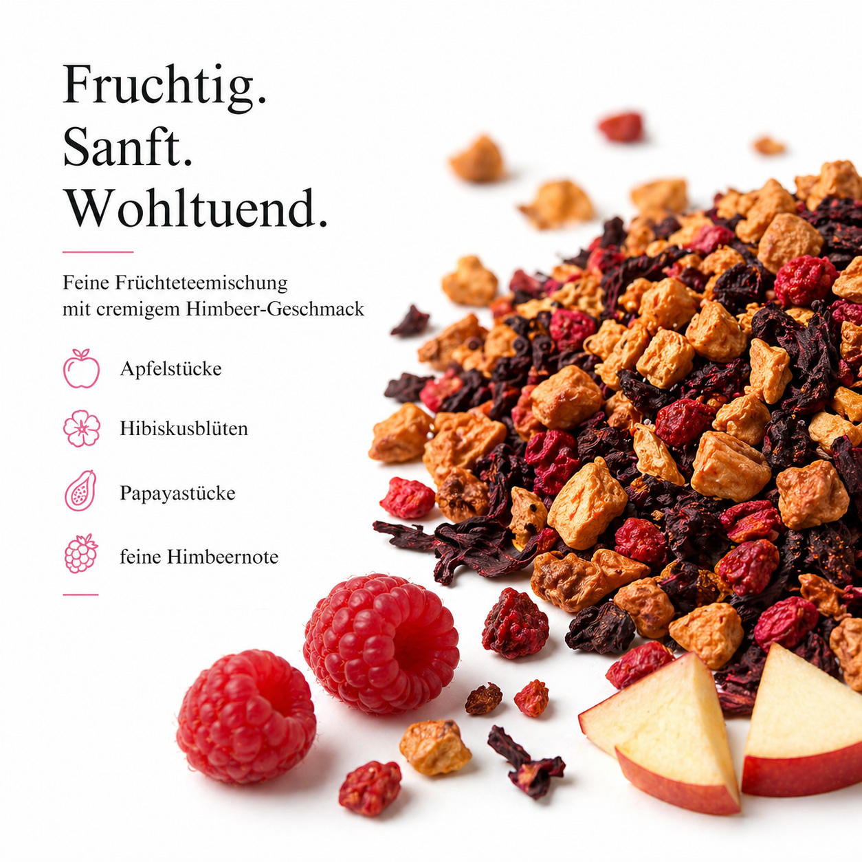 „Deine Auszeit“ – Entspannungstee mit Himbeer-Geschmack | Früchtetee für Ruhe & Wohlbefinden von Christea 70 g