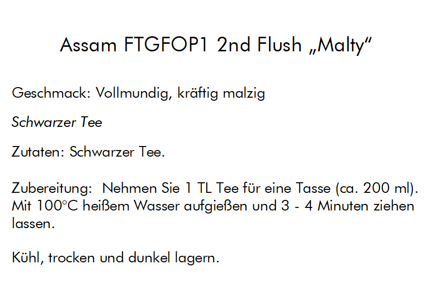 Assam FTGFOP1 2nd Flush „Malty“ – 1 kg Großpackung