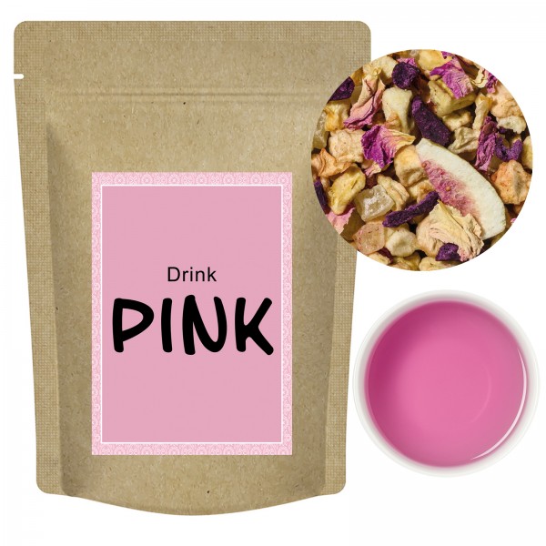 &quot;Drink Pink&quot; Rosa Tee in der Tasse und Eisbonbon Geschmack - Früchtetee